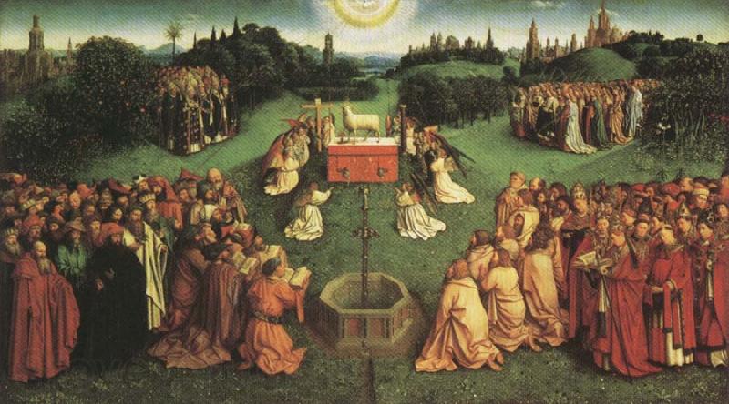 Jan Van Eyck Adoration fo the Mystic Lamb,from the Ghent Altarpiece France oil painting art